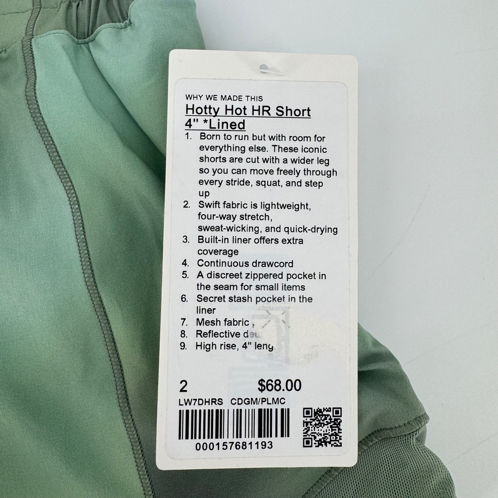 Lululemon Hotty Hot High-Rise Shorts 4" Lined Cloud Glow Multi Size 2‎ NWT - Picture 5 of 5